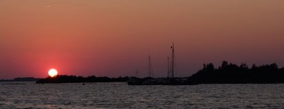 Zonsondergang bij Stampersplaat.