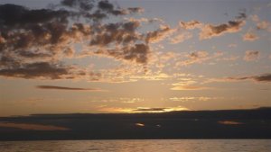 Avondlucht bij Oostende.